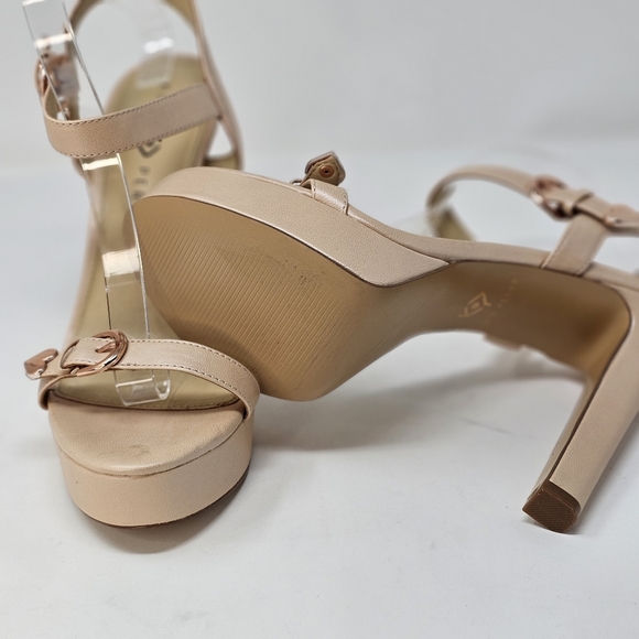 🆕️🆑️ Katy Perry The Noelle Heels | Ankle Strap Heart Buckle Details Tan 10 - Picture 8 of 13